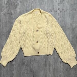 POL Cable Knit Button Up Cardigan Sweater Women's‎  Medium